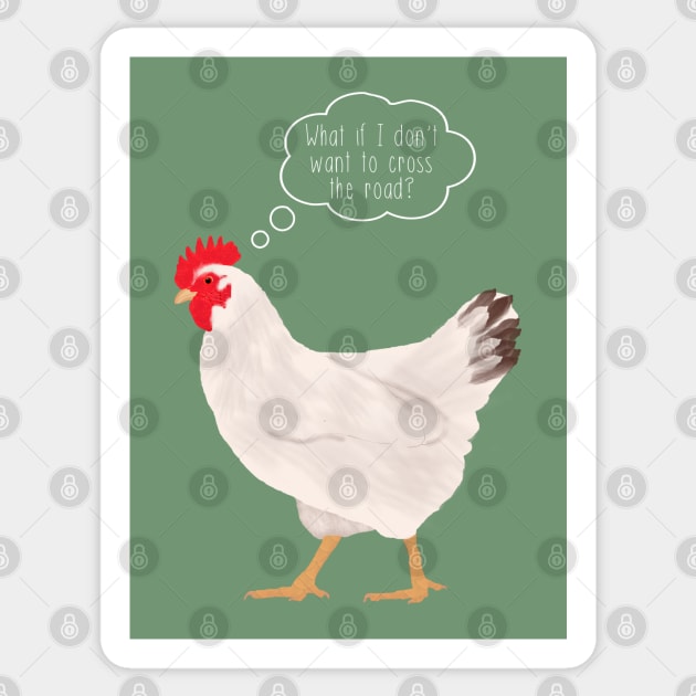 Chicken Thinking About Joke Sticker by ahadden